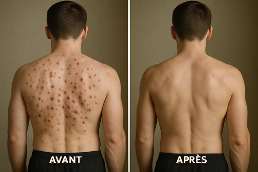 Acné du dos : d’où ça vient vraiment… et comment s’en débarrasser naturellement..